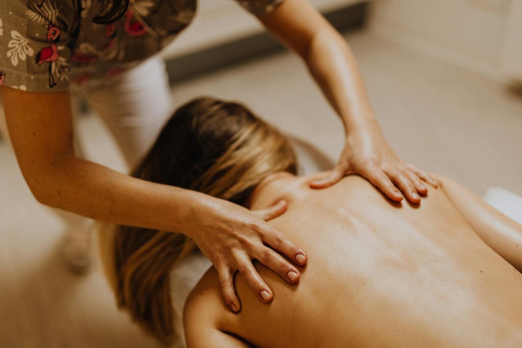 A relaxing Swedish massage session in progress at a Newmarket wellness clinic