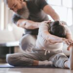 Chiropractor performing spinal adjustment on patient in Vaughan wellness clinic