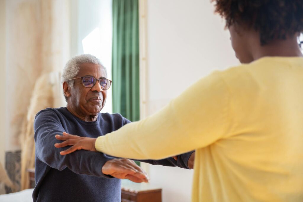 Physiotherapist in Newmarket helping stroke survivor regain mobility