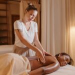 massage therapist in Vaughan performing circulatory massage techniques on a client