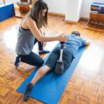 Amputee patient receiving physiotherapy in Newmarket clinic
