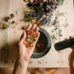 Naturopath in Vaughan preparing herbal medicine for natural healing and patient care