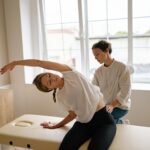 Newmarket chiropractor performing spinal adjustment on patient with chronic back pain