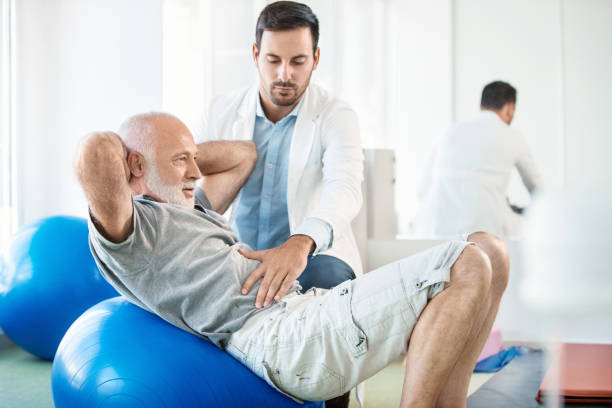 Physiotherapist in Newmarket helping patient with targeted sciatica treatment and lower back exercises