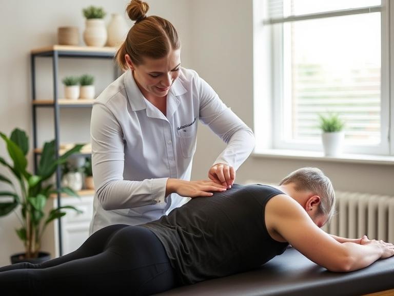 A Chiropractor in Newmarket adjusting a client to support full-body wellness and improved posture