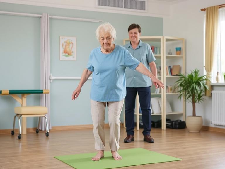 Senior receiving physiotherapy in Vaughan to improve balance and prevent falls