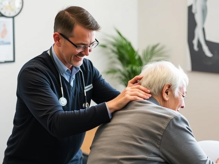 Chiropractor in Newmarket helping an older adult stay active with spinal adjustment