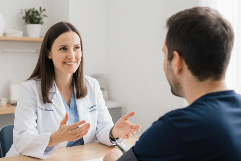 Naturopathic doctor in Vaughan discussing natural ways to lower blood pressure with patient