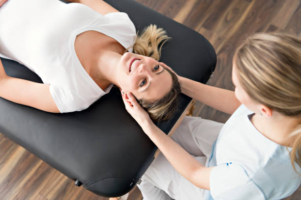 Patient in Newmarket receiving vestibular physiotherapy to improve balance and reduce dizziness