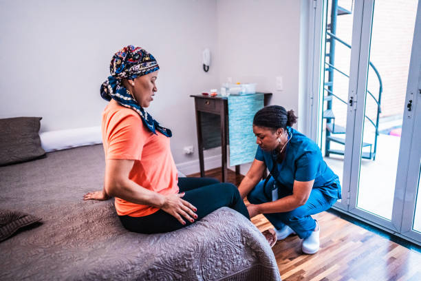 A patient receiving gentle oncology massage therapy in Newmarket