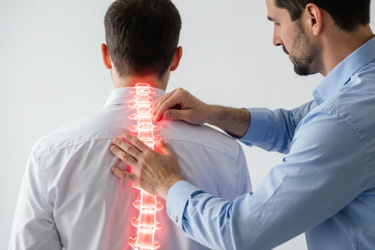 Chiropractor in Newmarket helping patient with scoliosis posture