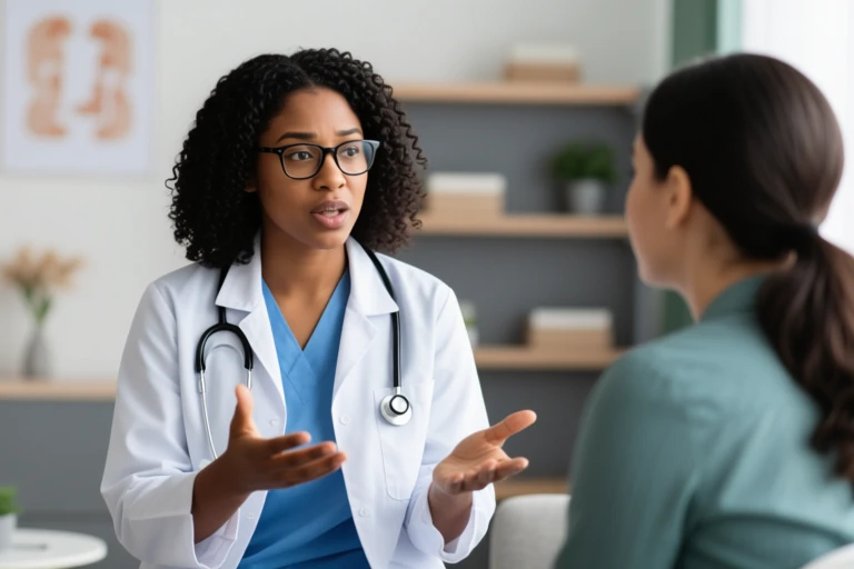 Naturopath in Vaughan discussing chronic fatigue care with patient