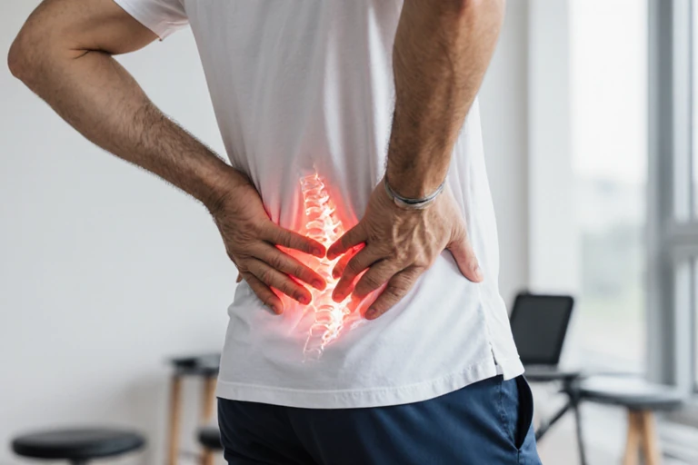 Patient receiving manual therapy for work place back injury in Vaughan