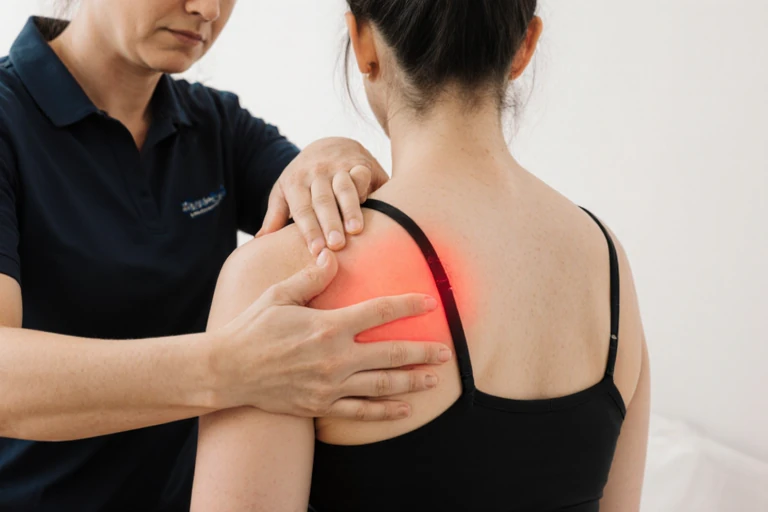 Registered massage therapist in Vaughan treating shoulder pain